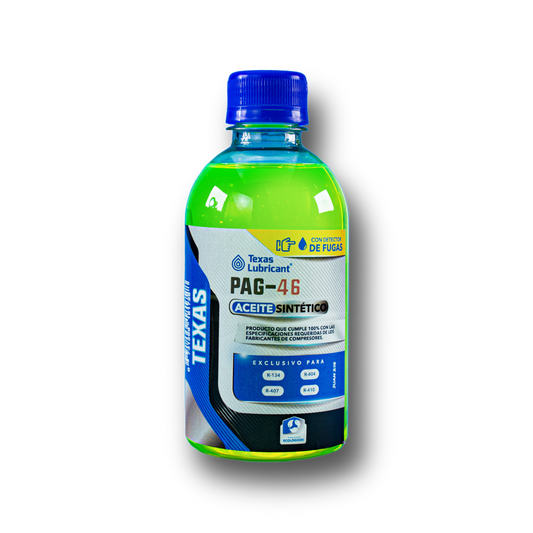 Aceite Texas PAG-46 con Detector de Fugas 8 oz | Para R-134A